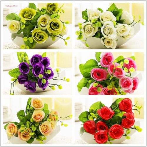 Artificial Flower Wedding Retro European Style Rose Wreath Silk Flower Artificial Flower Head Home Festival Decoration 8