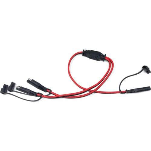 SAE Splitter Cable SAE Connector SAE Power Automotive Adapter Cable 1 to 2 SAE Extension Cable Dust Cover 14AWG 60cm Harness