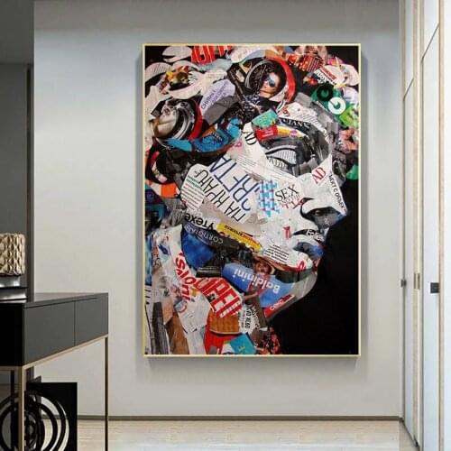 David Graffiti Art Canvas Painting on The Wall Modern Posters and Prints Collage Artof David Sculpture Colorful Pictures Decor