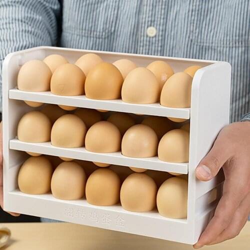 30 Grids Egg Storage Box Egg Tray Containers Kitchen Refrigerator Eggs Transparent Dispenser Airtight Fresh Preservation