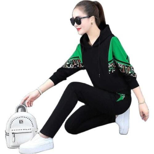 2021New Women Autumn Tracksuit 2 piece Set Hoodies+Pants Harajuku Sport Suits Casual Sweatshirts Pullover And Trousers Suits 4XL