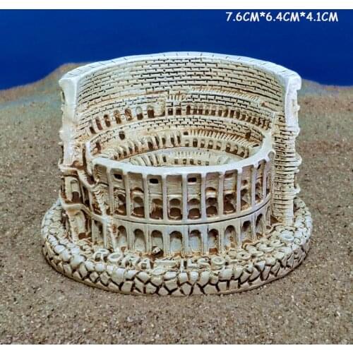 Simulation Ancient Rome Colosseum Resin Mini Statue Sand Table Building Desktop Decoration Classical Architecture Sculpture