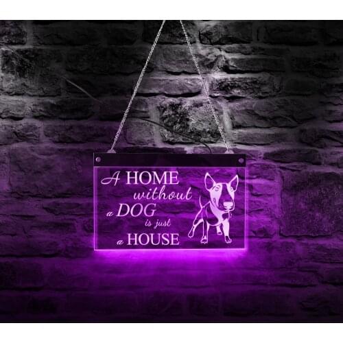 Neon Signs For Room A Home Without A Dog Is Just A House Bull Dog Christmas Celebrate Pet Shop Outdoor Led Sign Decoration