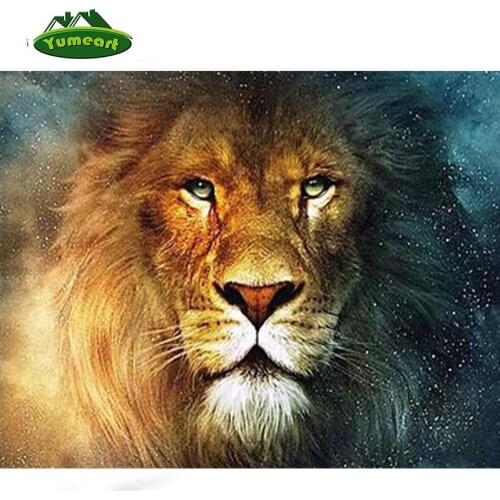2015 New 3D DIY Diamond Painting lion mighty animal home decoration rhinestones Mosaic Embroidery Diamond inlay knitting needles