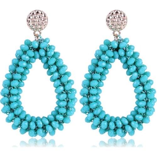 New Water Drop Earrings for Women Faceted Beads Handmade Crystal Earring Big Earrings Long Earrings vintage Wholesale boho