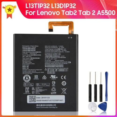 Genuine Replacement Battery L13D1P32 L13T1P32 For Lenovo Tab 2 A5500 A8-50F/LC S8-50F/L 4290mAh 4.35V 16wh