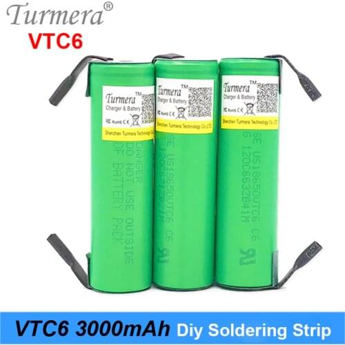 Original us18650vtc6 vtc6 30a 18650 3000mah battery soldering strip for battery screwdriver rechargeable battery pack s11