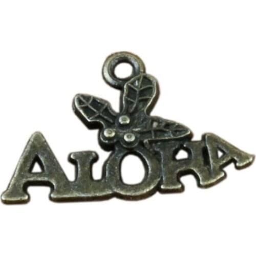 ALOHA Charms Pendants 200Pcs/ lots 21x14mm Antique bronze Alloy Jewelry DIY Fit Bracelets Necklace Earrings A-310
