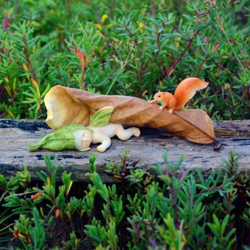 Lovely Flower Fairy Angel Statue Sleeping Elf Figurine Dolls Resin Ornament Garden Micro landscape Decorations