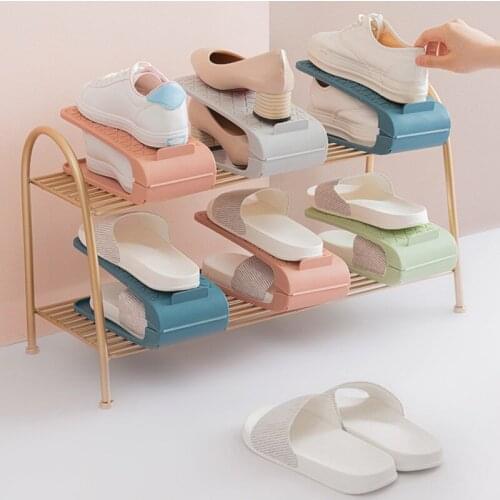 Household Durable Adjustable Shoe Organizer Footwear Support Slot Space Saving Cabinet Closet Stand Shoes Storage Rack Shoebox