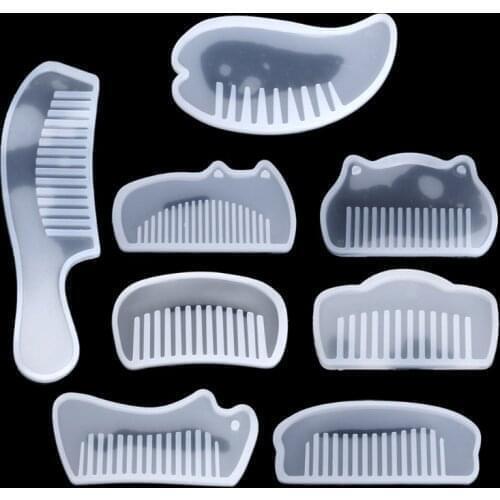 3D Transparent Crystal Epoxy Resin Mold Mix Comb Shape Casting Silicone Mould DIY Crafts Jewelry Mold Making Findings Tools