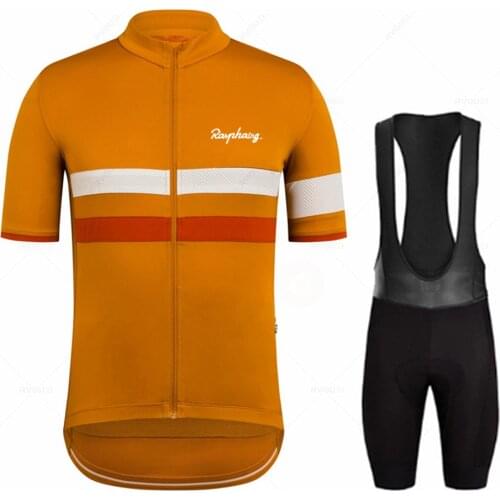 Raphaing Black Cycling Jersey 19D Bib Set MTB Uniform Bike Clothing Quick Dry Bicycle Wear Clothes Mens Short Maillot Culotte
