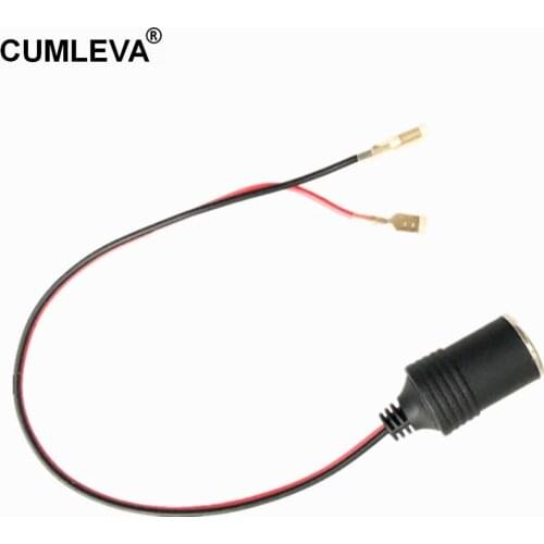 12V Female Plug For Cigar Lighter Iron Copper Female Plug For Battery 12V Handheld Spotlight Cigarette Barrel Black