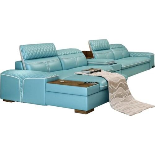 Living Room Sofa storage corner real genuine leather sofas salon couch puff asiento muebles de sala canape L shape sofa cama