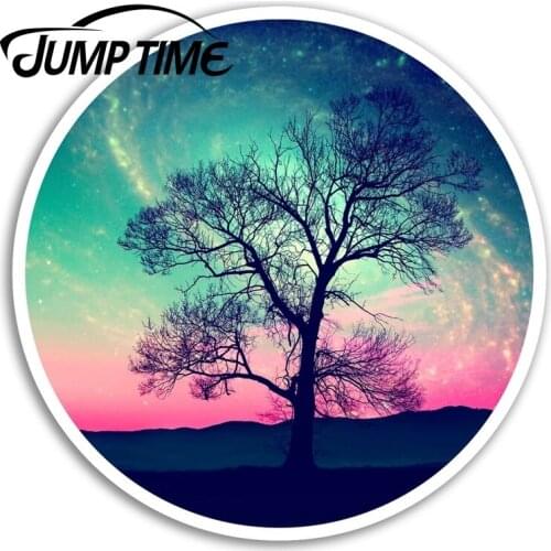 Jump Time Space Tree Vinyl Stickers Nature Galaxy Sticker Laptop Luggage Car Assessoires Window Decals Car Wrap DIY