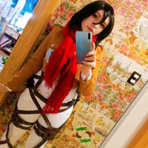 Attack On Titan Cosplay Costume Japanese Shingeki No Kyojin Cosplay Anime Jacket Brown Coat Uniform for Women Men Adult