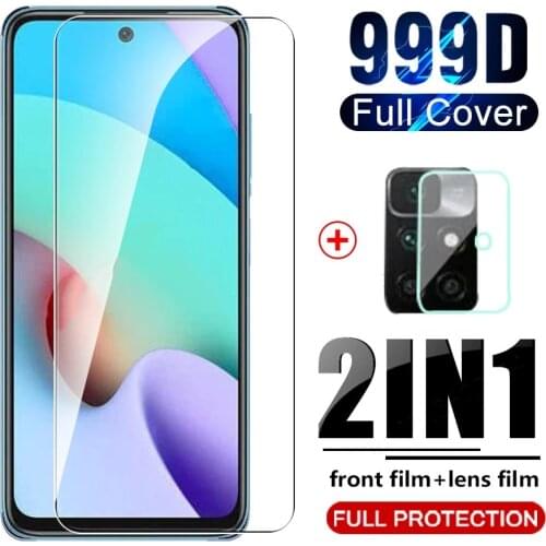 2-in-1 Tempered Glass For Xiaomi Redmi 10 Screen Protector Camera Lens Film For Redmy 10 Protective Cover Glass on Redmi10