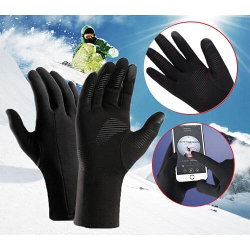 Mounchain Winter Thermal Warm Full Finger Gloves Cycling Anti-Skid Touch Screen Warm Gloves for Winter Outdoor Sports