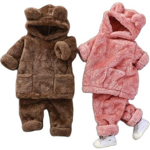 Winter Homewear Sleepwear Pajamas Baby Boy Girls Clothes Sets Thicken Warm Flannel Toddler Child Family Casual Suit Kid Suits