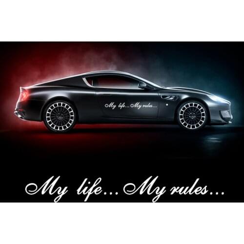 11208# 60CM/80CM/100CM My Life...My Rules...Vinyl Decal Car Sticker Waterproof Auto Decors on Truck Bumper Rear Window