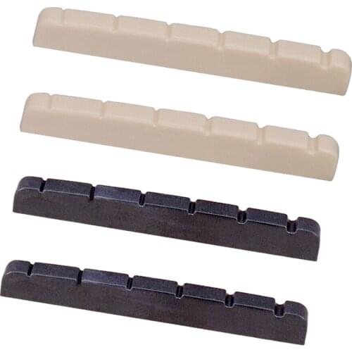 2 Pieces Plastic Guitar Nut Slotted for 6 String Electric Guitar Replacemetn Accessory