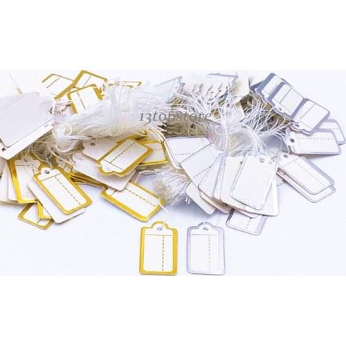 2016 new 1000PCS two color of gold and silver jewelry accessories display dashed rectangle packing label 27 * 14 mm, HOT