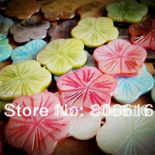 28MM (15Pcs Mixed 5 Colors) Flower Shop Natural Shell Loose Bead Jewelry Beads DIY Accessories Findings