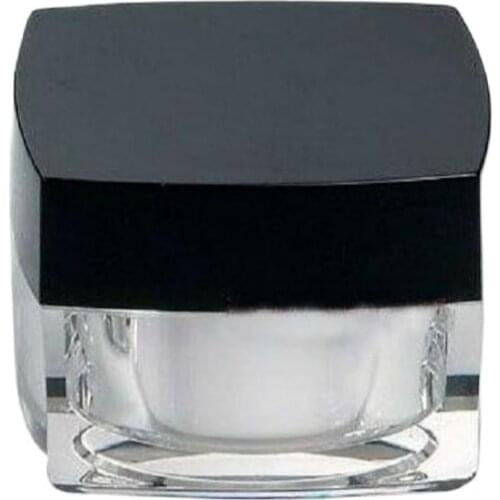 50G white square shape acrylic jar tin pot black lid for night cream/eye cream/gel/essnce/moisturizer/plastic jar packing