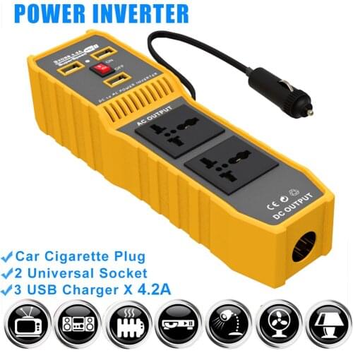 200W Car Power Inverter 12V 220V and AC 220V/110V Converter Auto Charger Converter Adapter USB Car-Styling Car Charger