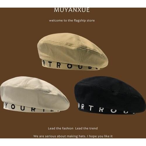 Women hats beret Female Warm Vogue beret Hats Girls Flat cap beret for women Winter berets Luxury pearl rivet Vintage womens hat