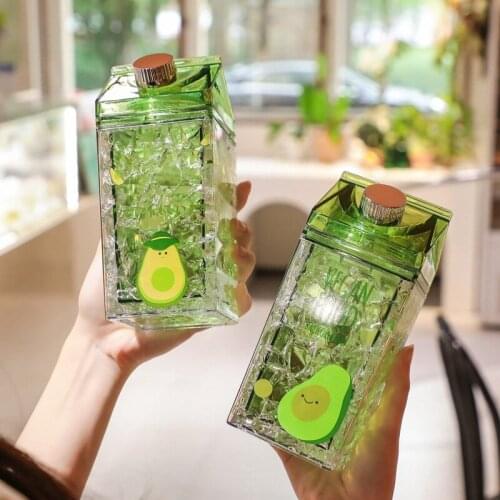 Double Iced Avocado Cup Water Bottle with Lid and Straw for Cooling In Summer Large Capacity Thickened Drop Resistant Coffee Cup