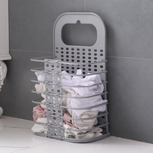 Household folding laundry basket bathroom toilet wall-mounted laundry basket