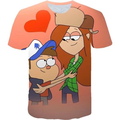 Kids T-Shirts 2021 Summer Personality Short-Sleeve Round Neck Cartoon 3D Printing Loose Casual Fashion Matching Home Boy Tee
