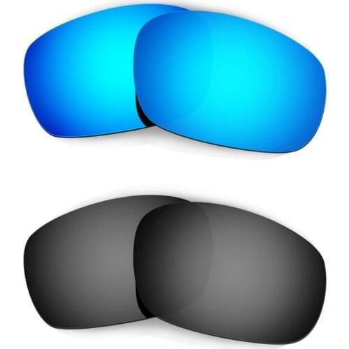 HKUCO For Jawbone Sunglasses Polarized Replacement Lenses 2 Pairs Blue & Black