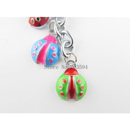 JKL666( 1Pcs Enamel Ladybird Cartoon Keychain Male Womens Car couple Key Chain Key Ring For Christmas Gift
