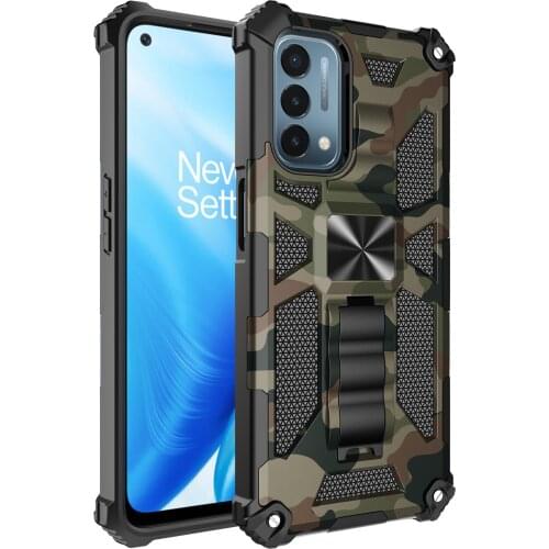 Camouflage Magnetic Invisible Kickstand Armor Shockproof Case For OnePlus Nord N200 N10 5G N100 1+9 Pro Protective Back Cover