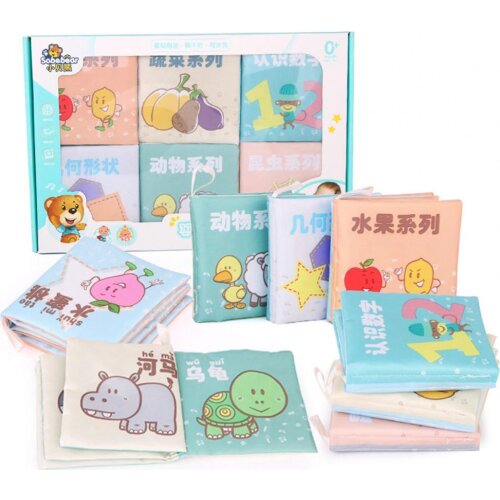 6Pcs Cloth Book Soft Washable Cloth Toddler Learning Develop Cognitive Puzzle Book Educational Toys For Children Baby Gifts