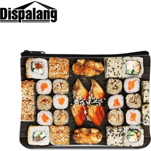 New Cute Coin Purse Hand Take Change Storage Bag Creative Hot Sale Colorful Reversible Sequin Wallet Double Colors Sushi