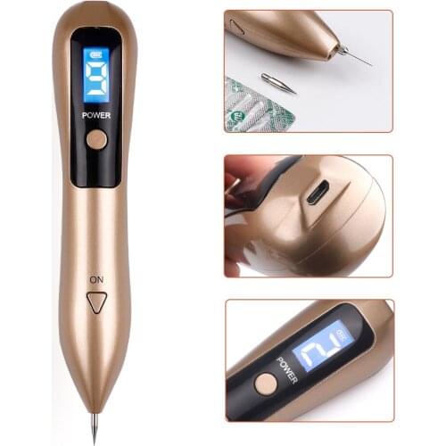 LCD 9 Level Face Skin Dark Spot Remover Mole Tattoo Removal Laser Plasma Pen Machine Facial Freckle Tag Wart Removal Beauty Care