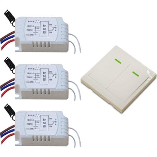 Hot SaleRemote Control Switch AC220V 3* Receiver Wall Transmitter Wireless Power Switch 315/433MHZ Radio Controlled Switch Relay