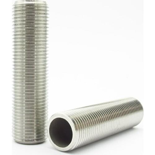 1/4" 3/8" 1/2" 3/4" 1" BSP Male Thread 304 Stainless Steel Full Thread Nipple Pipe Fitting Connector Adapter