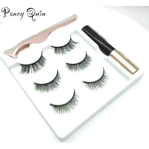 Magnet Eyelashes Magnet makeup False Eyelashes Set Natural Magnetic Liquid Eyeliner Set Three Pairs of False Eyelashes