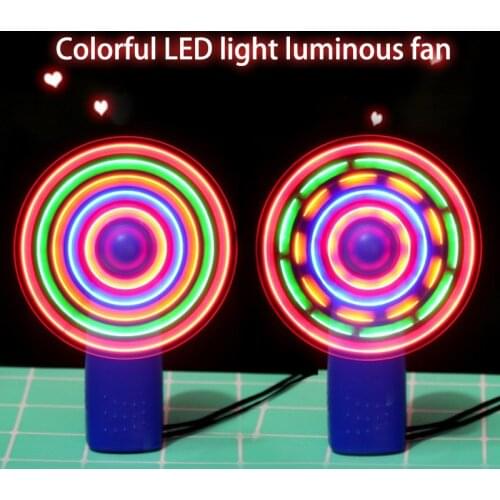Mini Fan Luminous Toy Colorful Lights Handheld Electric Cooling Fan LED Light