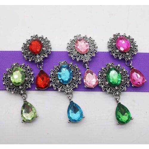 Fashion brooches 5pc Retro color Acrylic rhinestone button metal Wedding Wine glass Decoraation clothing beauty Accessories