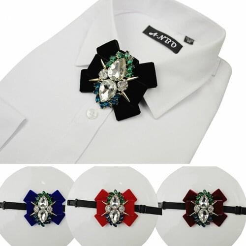 Fashion Necktie Groom Gemstone Handmade Bow Ties Luxury Wedding Birthday Party Toastmaster Gifts Elegant Butterfly Bow Tie