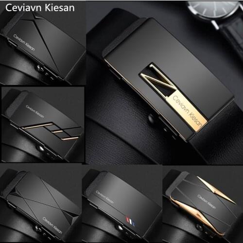 Ceviavn Kiesan Men Genuine Leather Belt Automatic Alloy Buckle Belt Classic Fashion Luxury Cow Genuine Leather Belt for Men New