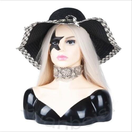 New Arrival Female Realistic Fiberglass Manikin Head Bust Sale For Jewelry Hat Earring Lace Wig Display Maniquin head Nice Dummy