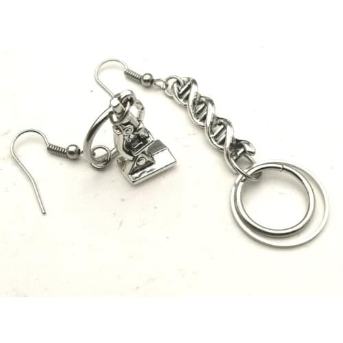 New Microscope Earrings, Hoop, DNA Gene Earrings, Fun Gifts, Pendant Earrings for Couples, Witches and Women