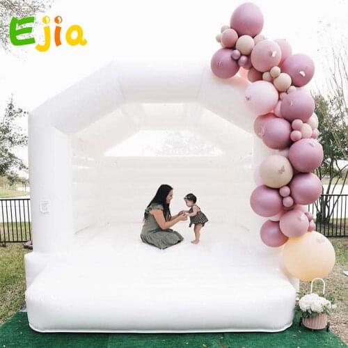 Outdoor Commercial Adults Kids Inflatable Wedding Bouncy Castle / Jumping White Bounce House Tent For Party Wedding Fun