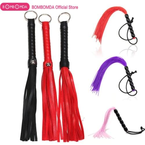 BDSM Bondage Leather Whip Adult Sex Toy For Couples BDSM Spanking Whips Flogger Handle Spanking Paddle Knout Adult Slave Game